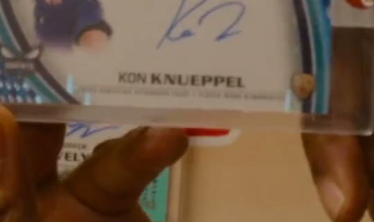 Kon Knueppel's numbered autograph card pulled on stream